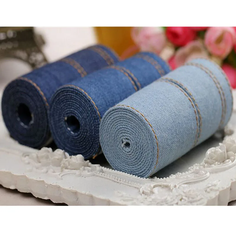 High quality 5 Yard/Piece,Denim Ribbon,For Diy Handmade Riband Craft Packing Hair Accessories Wedding Materials Package