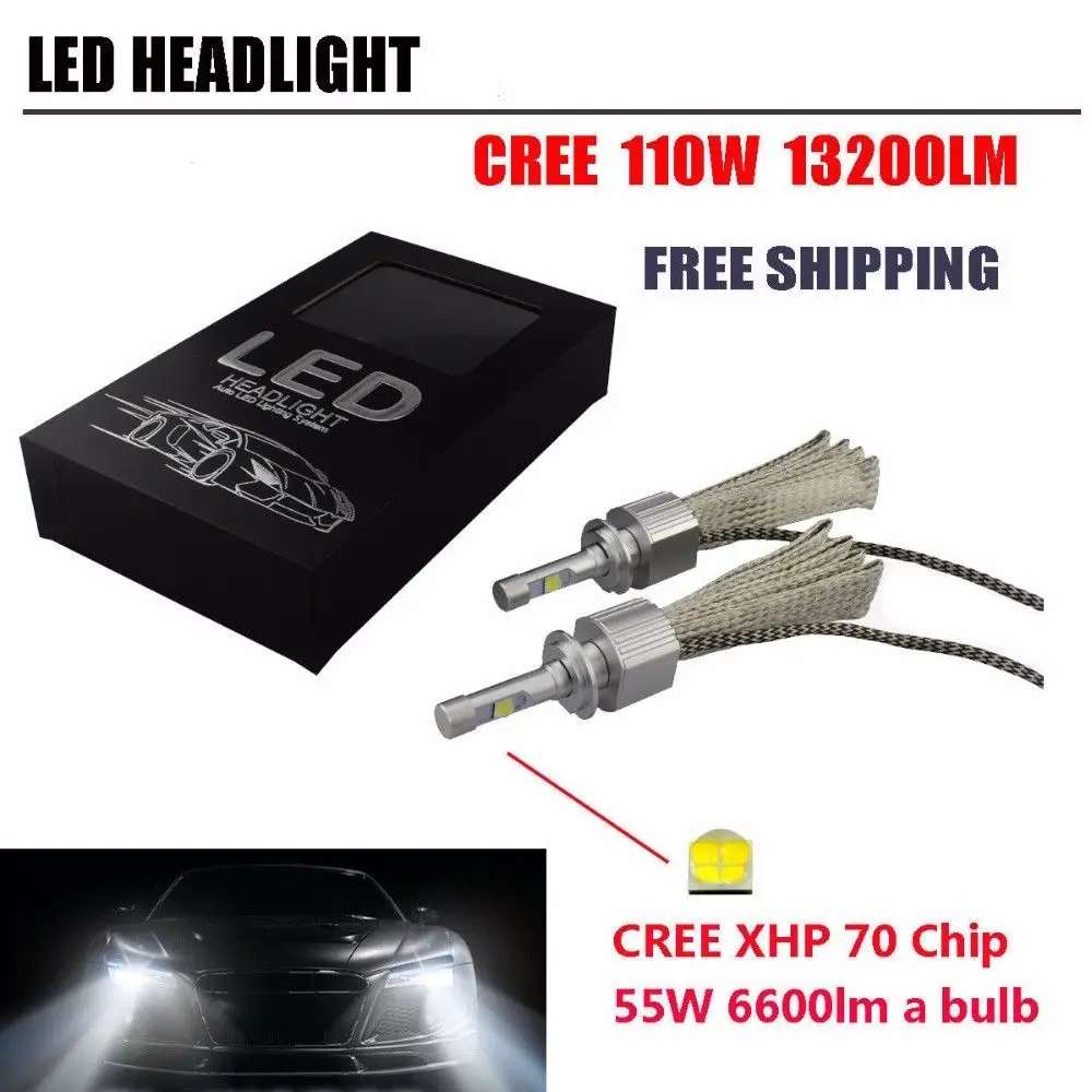 

Coppia Potente Auto Canbus Nessun Errore H4 H7 H8 H11 9005 9006 H1 H3 9012 Kit Faro LED Cree xhp70 Chip LED 6000K 55W Lampadine