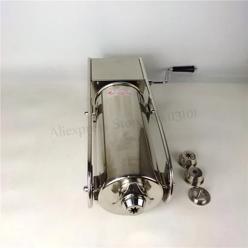 Embutidora de salchichas Horizontal de 5 litros, máquina de llenado de Salami de acero inoxidable, fabricante de Churros españoles, relleno de carne de salchicha