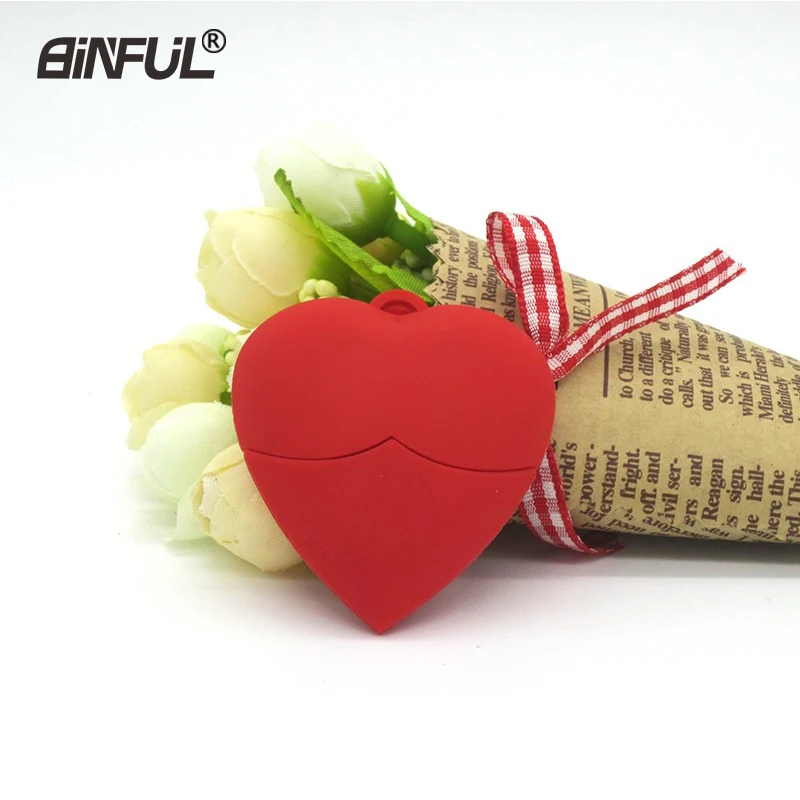 

Heart-shaped USB flash drive red bosom pendrive 32GB 16GB 8GB 4GB 64GB Ustick memory flash drive pen drive for love girl gift