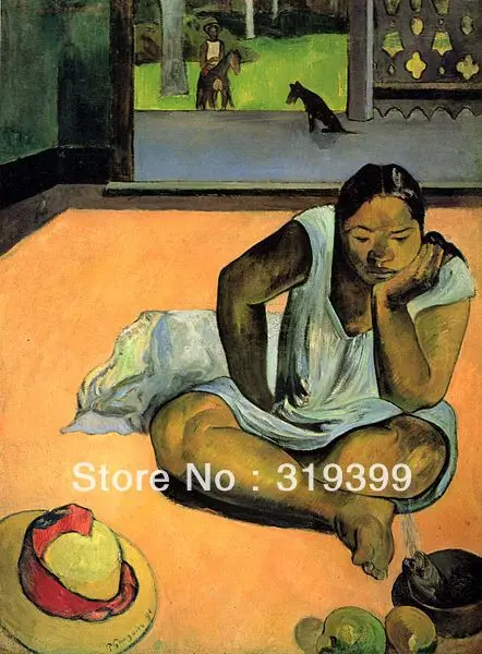 Oil Painting Reproduction on Linen canvas,Boudeuse, ou Le Silence,100%handmade,paul gauguin oil paintings,museum quality