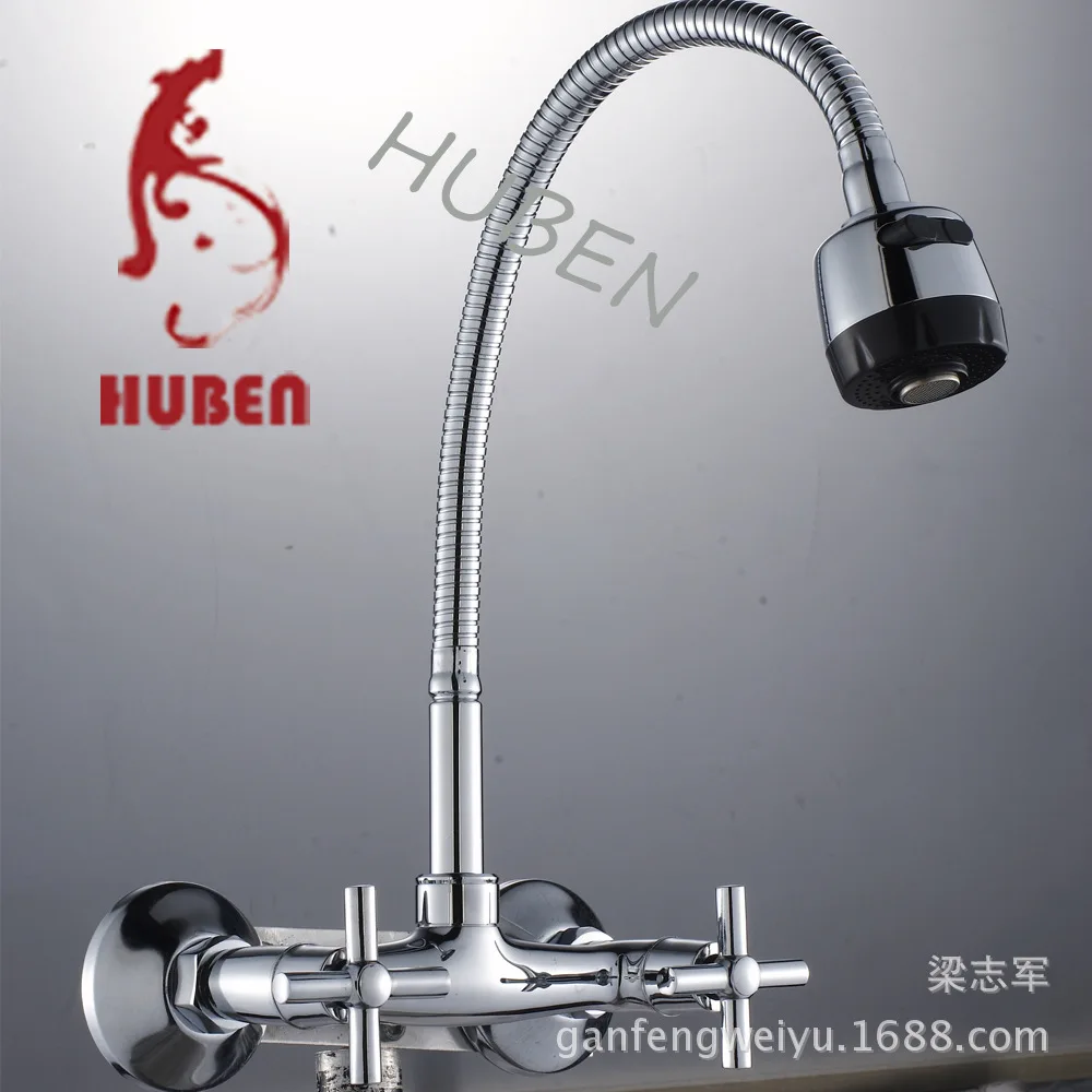 Full copper kitchen faucet Tiger Ben universal pipe vegetables basin faucet into the wall faucet sink faucet