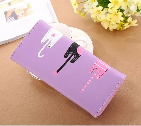 2022 new Guapabien New 2022 Women Cute Cat Cartoon Wallet Long Creative Card Holder Casual Ladies Clutch PU Leather Coin Purse