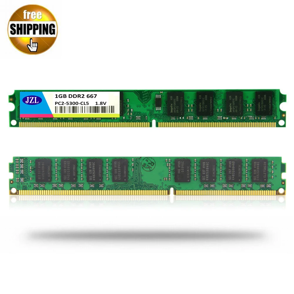 

JZL Memoria PC2-5300 DDR2 667MHz / PC2 5300 DDR 2 667 MHz 1GB LC5 1.8V 240-PIN Non-ECC For Desktop PC Computer DIMM Memory RAM