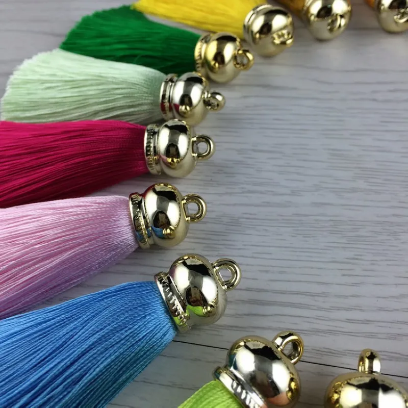 Original New Silk Tassel Keychain For Women DIY Tassel Charm Key Chain Ring For Jewelry Making Accessiories Trinket Gift