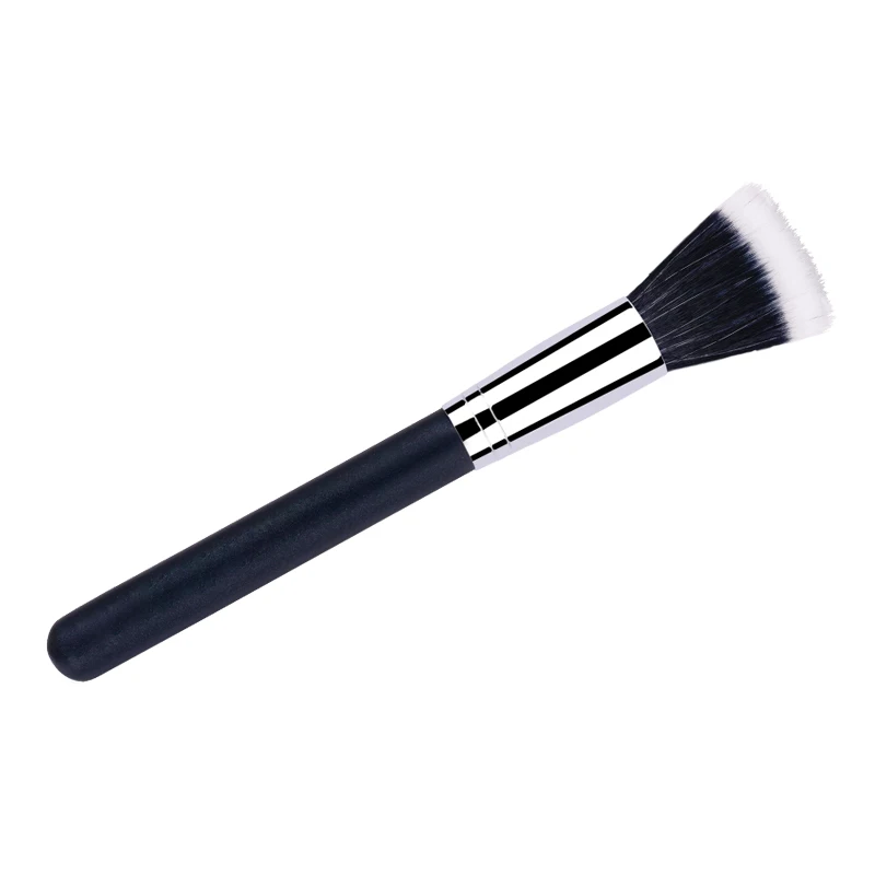 RANCAI 1pcs Powder Brush Full Size Skin Care Black Duo Fiber Stippling Brush Make Up Tools Face Bronzer Brush Pincel Maquiagem