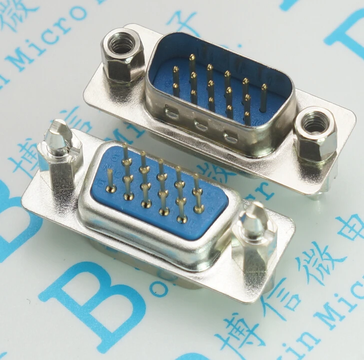 20pcs DB15 VGA male Harpoon Block with fixed foot with screw rivet harpoon DP15 male three-row 15 pin