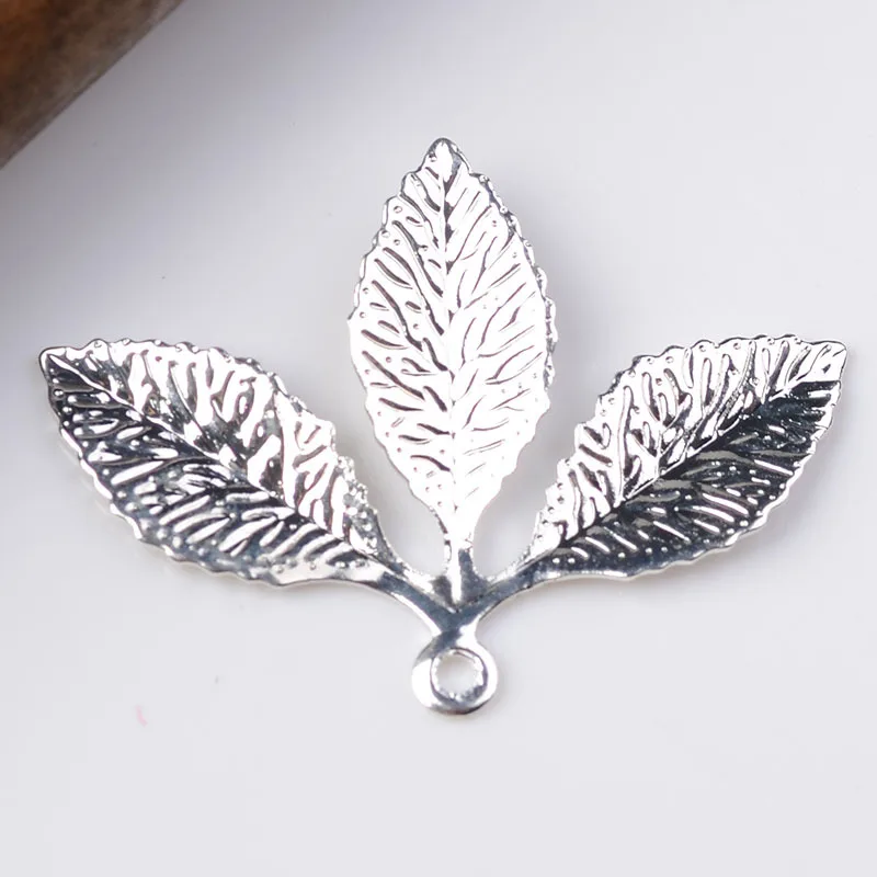 20pc 24*31mm Gold/silver Color Copper Material leaf Branch Charm Pendant For Wedding Jewelry DIY Handmade Jewelry Making