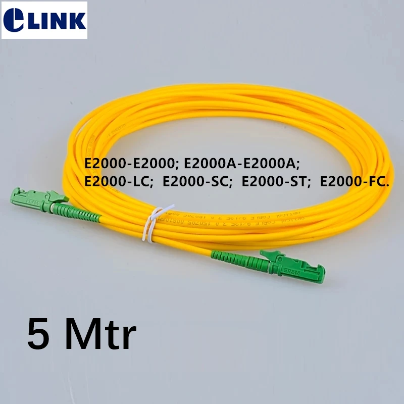 

10pcs 5M E2000/APC fiber patch cord E2000/APC LC/APC ST SC/APC FC Simplex Singlemode 9/125um optical fibre jumper 5mtr IL 0.3dB