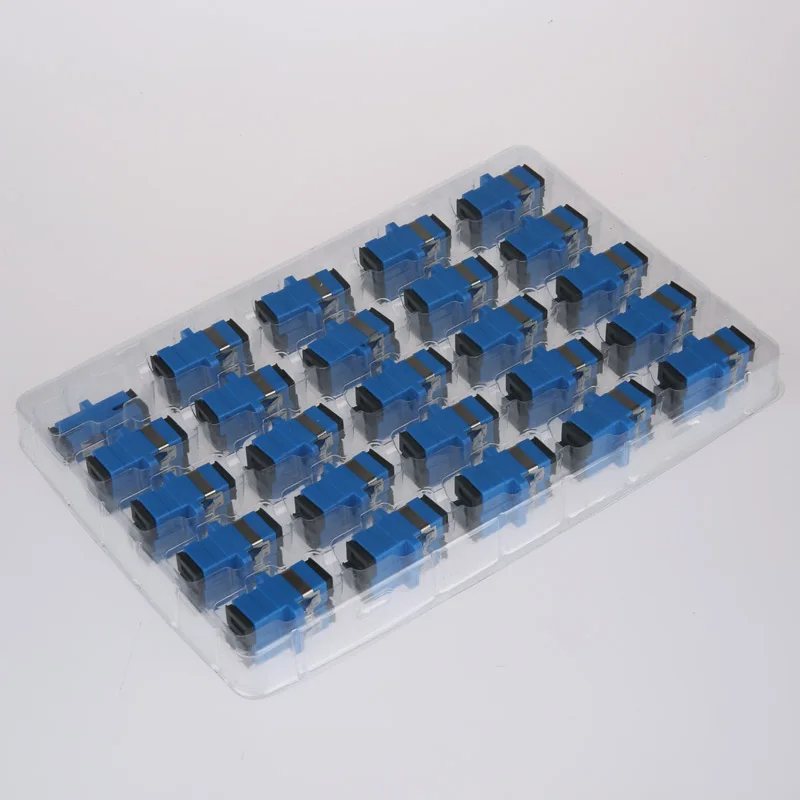 50PCS/bag SC to SC Simplex mode Fiber optic Adapter single mode Optical fiber coupler Fiber flange SC-SC connector