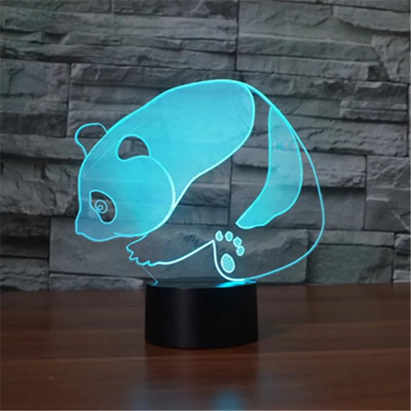 2018 New foreign trade panda seven color lamp USB touch 3D lamp LED visual lamp cross border explosion products Christmas gift