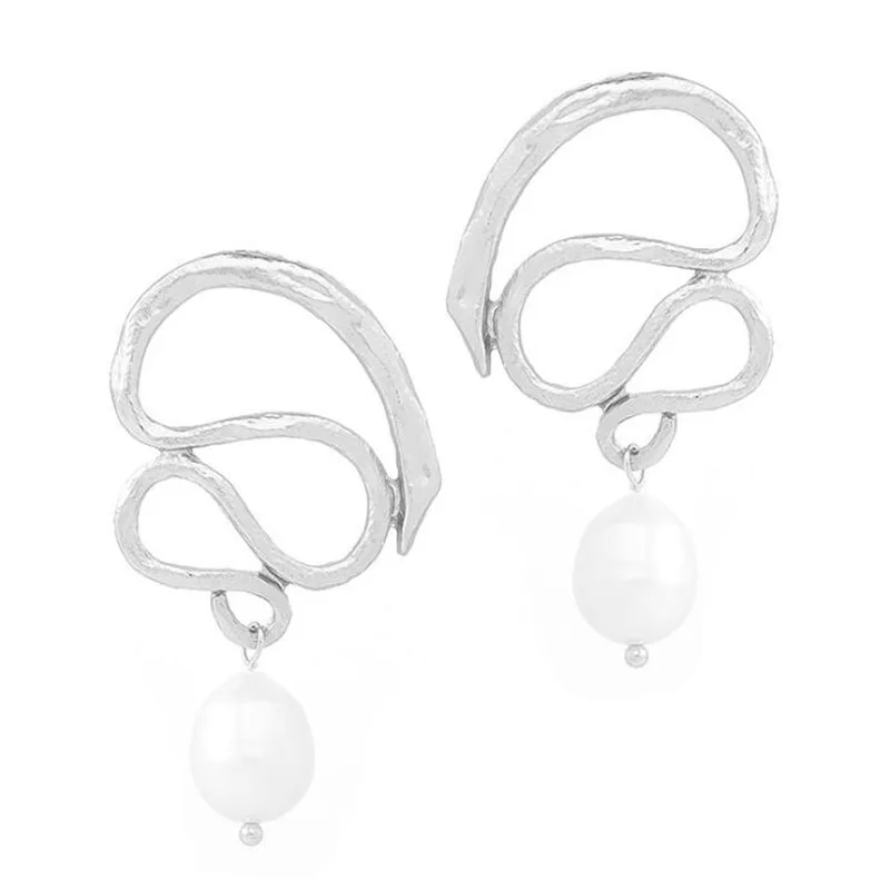 Amaiyllis Elegant Cultured Pearl Dangle Earrings For Women Vintage Retro Metal Pendant Earrings New Collection Earrings Brincos