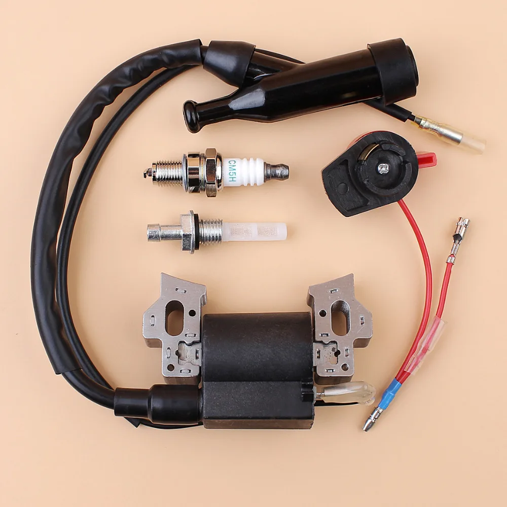 Zündspule Magneto Zündkerze Starter Schalter Kit Für Honda GX110 GX120 GX140 GX160 GX200 WA20 168F 170F Motor Motor 30500-ZE