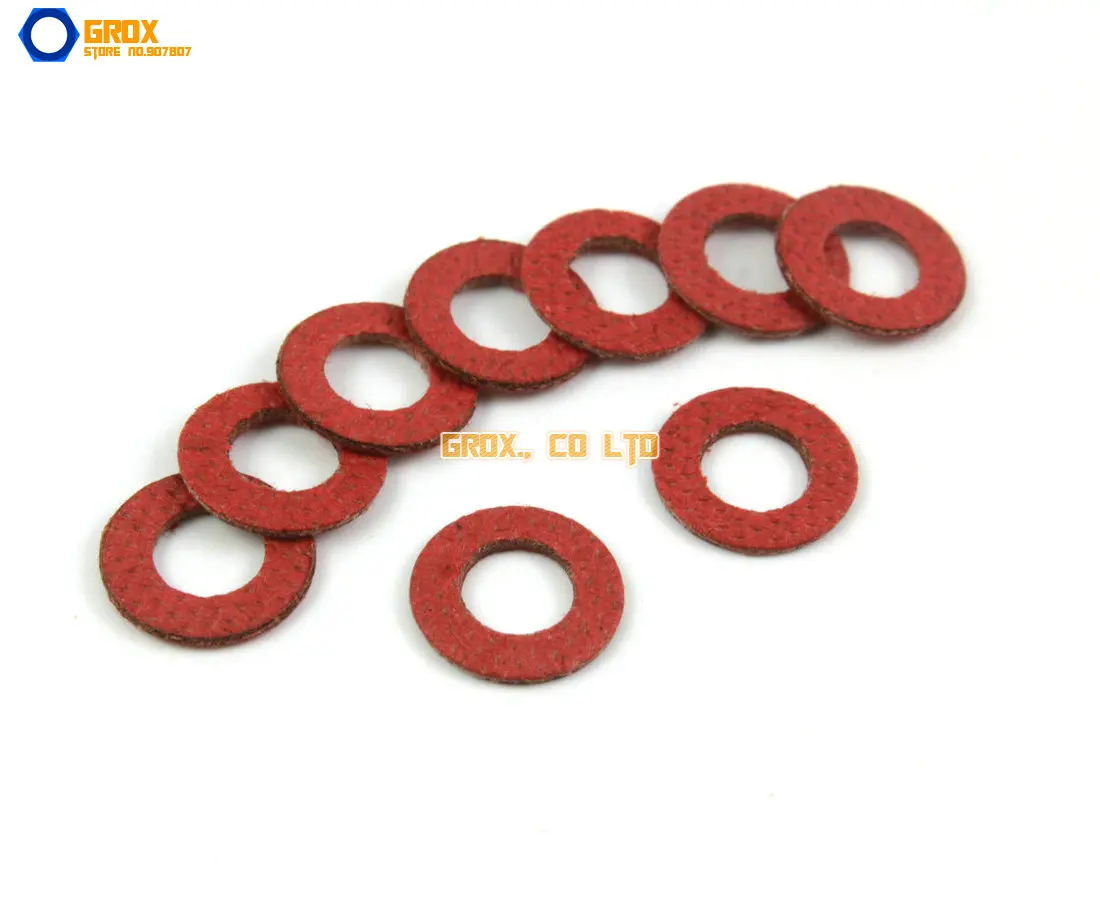 2000 Stuks M5 * 10*0.8mm Rood Papier Washer Isolatie Wasmachine