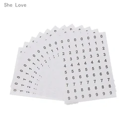 Chzimade 12 Sheets White Round Numbers 0-9 Self Adhesive Scrapbooking Sticker Round Circle Labels