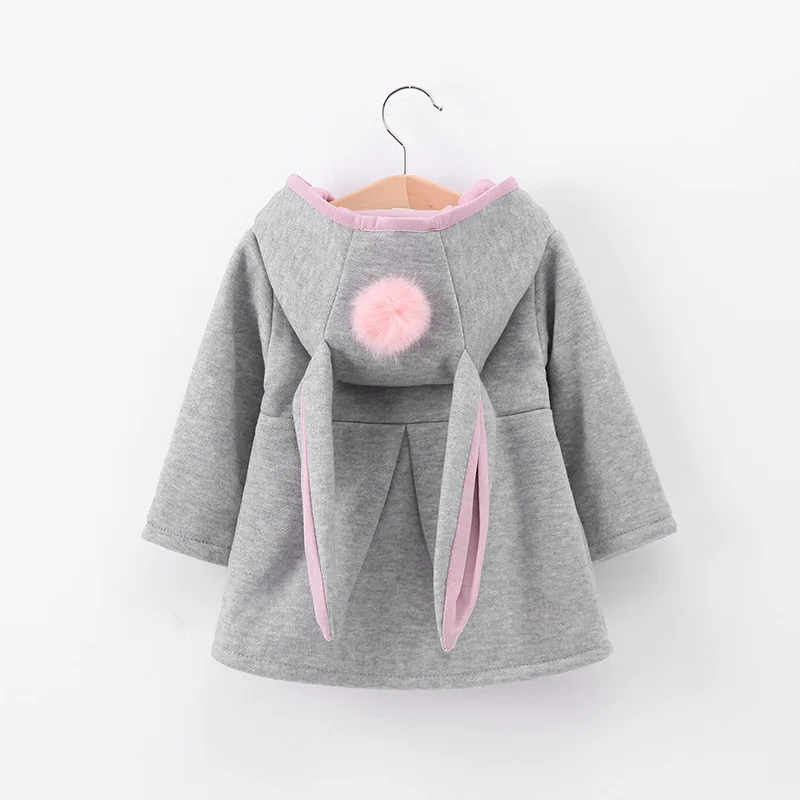 

Winter autumn baby girls coat Long sleeve 3D Rabbit ears fashion casual hoodies kids clothes clothing children Outerwear