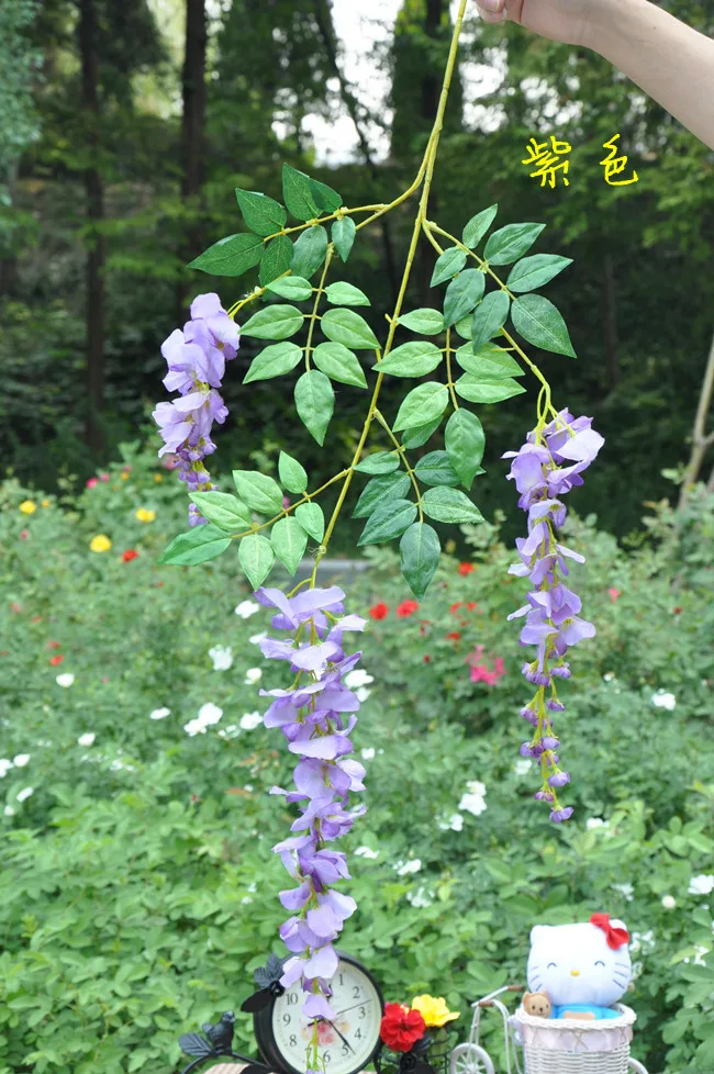 Prese di fabbrica] fiori di simulazione di glicine fiori artificiali produttori di fiori di simulazione aperti con l'inaugurazione della casa di nozze