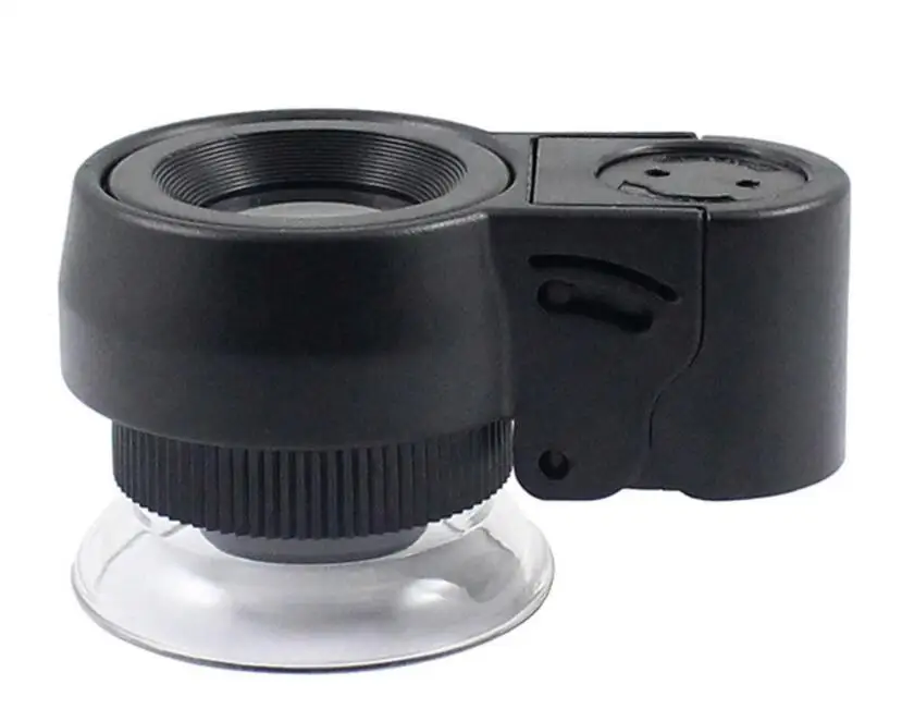 Imagem -03 - Vezes 21 mm Foco Led Iluminado Ajustável Lupa 45x Bolso Lupa Mini Plástico Jóias Selo de Leitura Vidro 45
