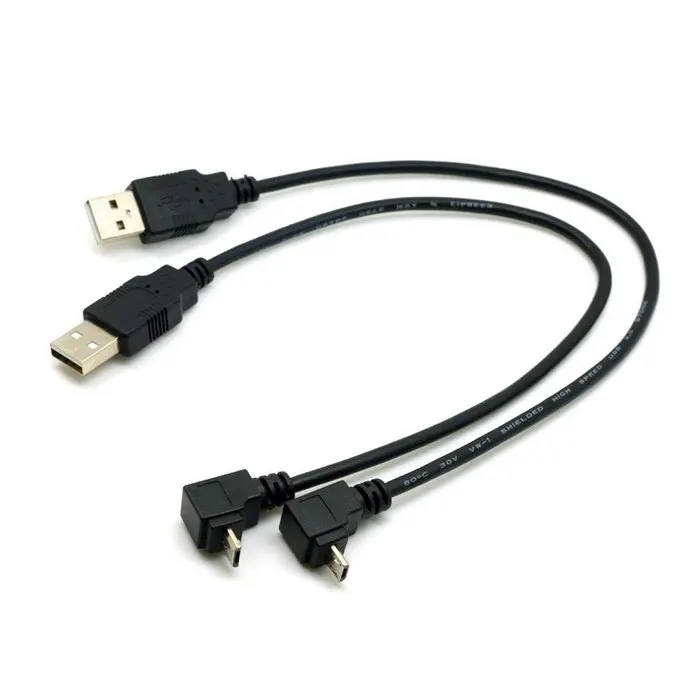 Up & Down Angled 90 Bằng USB Micro USB Male đến USB male nam Liệu Phí nối Cáp 20 cm 30 cm 100 cm 1 m cho Tablet