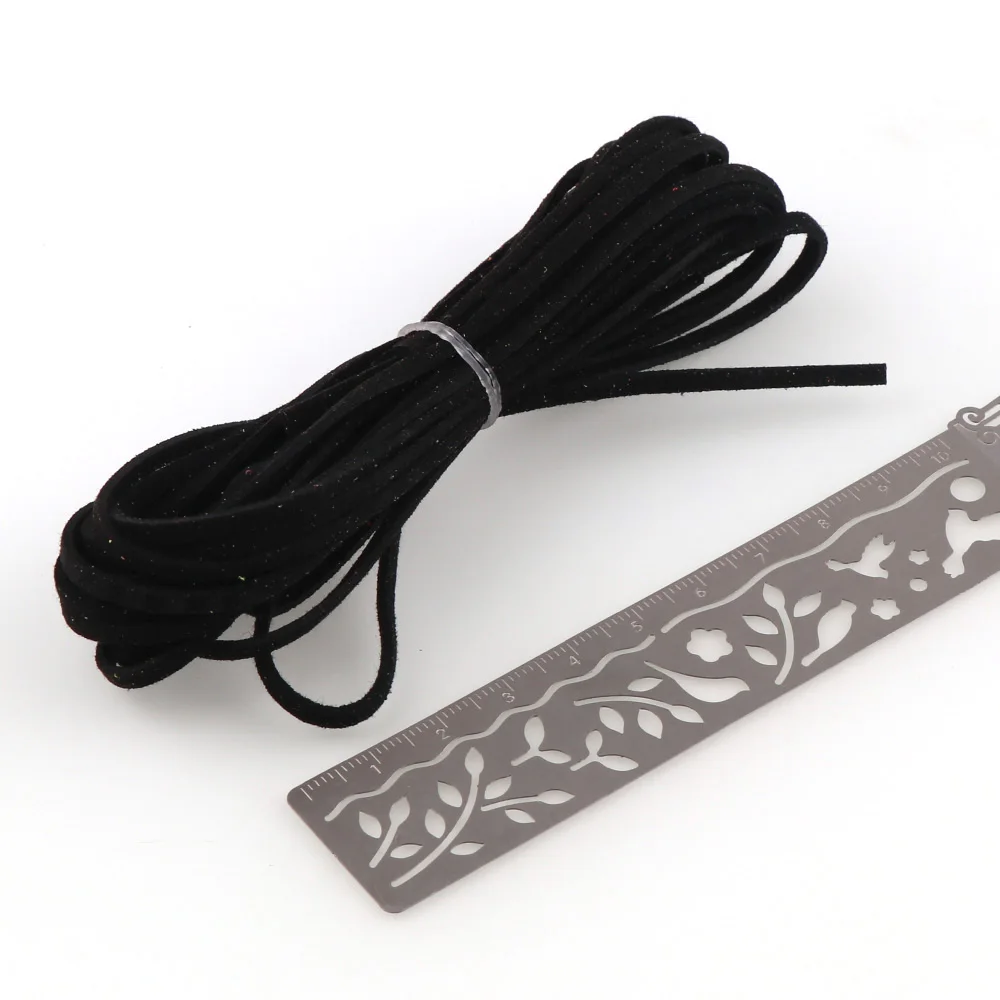5 Meters 3mm Korea Artifical Suede Flat Leather Cord Lace String Strap Necklace Rope Bead Bracelet Finding 20 Colors