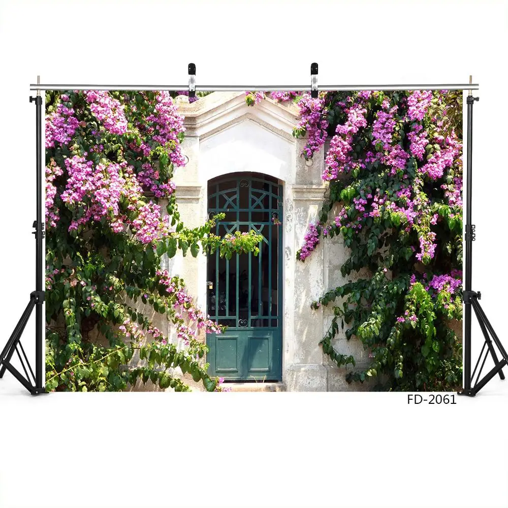 Photography Backdrops Photocall House Flowers Door Vinyl Photo Backgrounds for Photo Studio Portrait Children Photophone