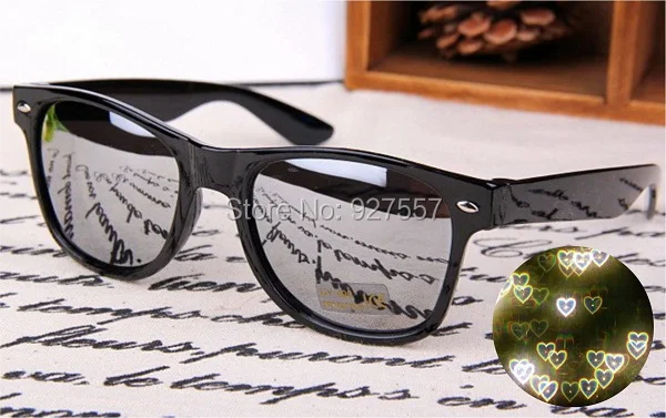 silver heart lens diffraction glasses