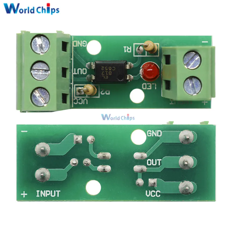 One 1 Channel 12V Isolated Board Optocoupler Isolation Module No Din Rail Holder PLC Processors 80KHz PC817 EL817 3000V Voltage