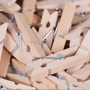 가정용 나무 빨래 집게 공예 클립, 미니 자연 의류, 인화지, 빨래 집게, 50x25mm 패션 