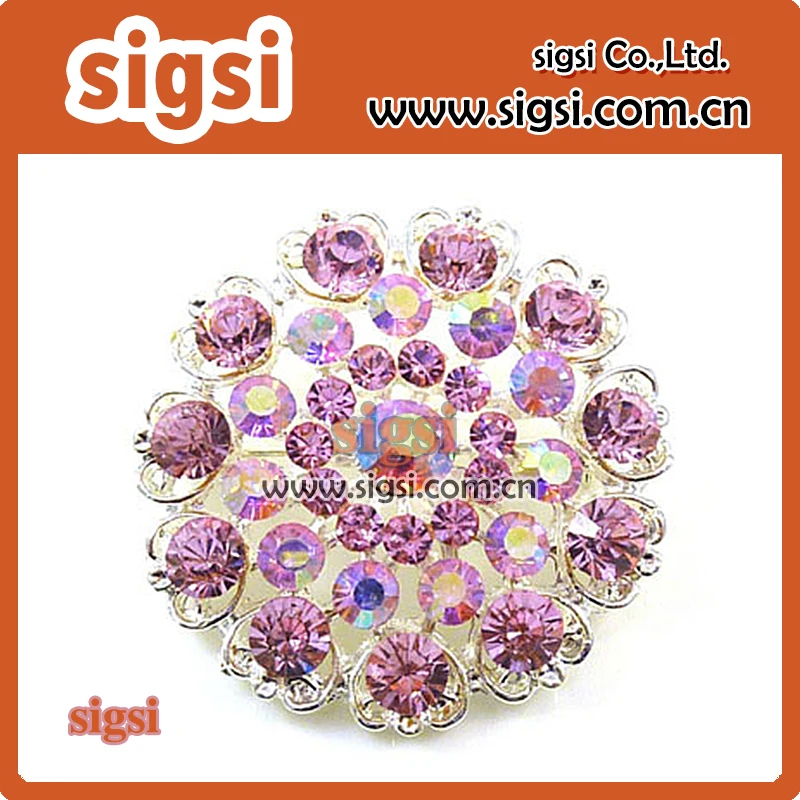 wholesale sparkly crystal rhinestone brooch pin for wedding invitation gift