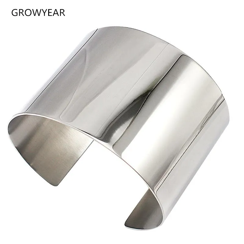 Women Men Fashion Jewelry Silver Color Simple Blank Stainless Steel Open Bangle Bracelets Many sizes and colors