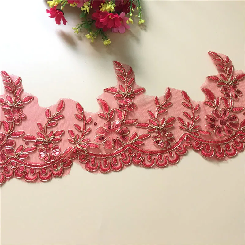 

1 лот/9 ярдов: Изысканная кружевная тесьма с цветочным узором, высококачественная свадебная ткань для костюмов, платьев, декора, шитья, аппликаций, рукоделия, декоративных элементов