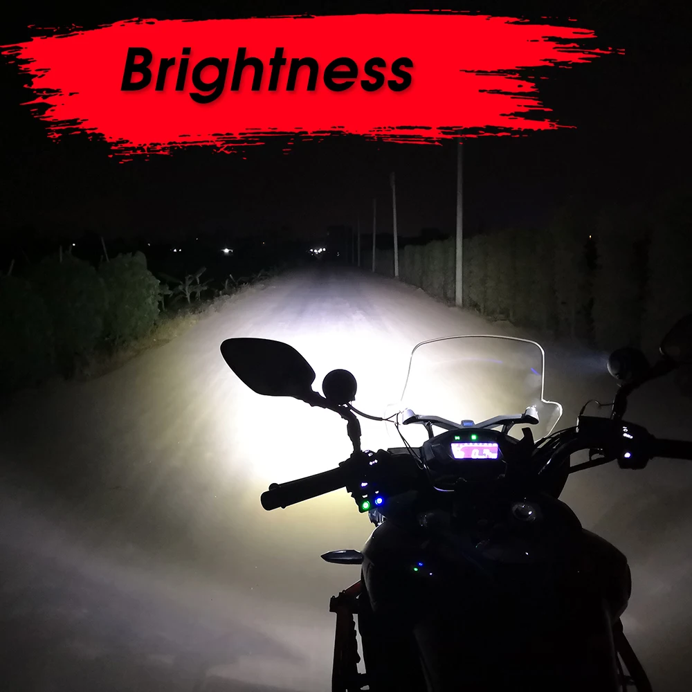 BraveWay LED Motorcycle Headlight Fog Lamps Extra Light for Off Road ATV Truck 4x4 Assisted Lamp Auxiliary Work Lights 12V 24V