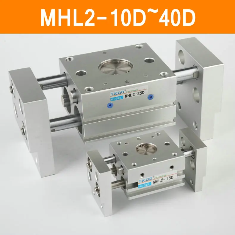 MHL2 10D 16D 20D 25D 32D 40D Double Acting Pneumatic Gripper Wide Type Air Gripper Parallel Cylinder Al Clamps Bore 10-40mm