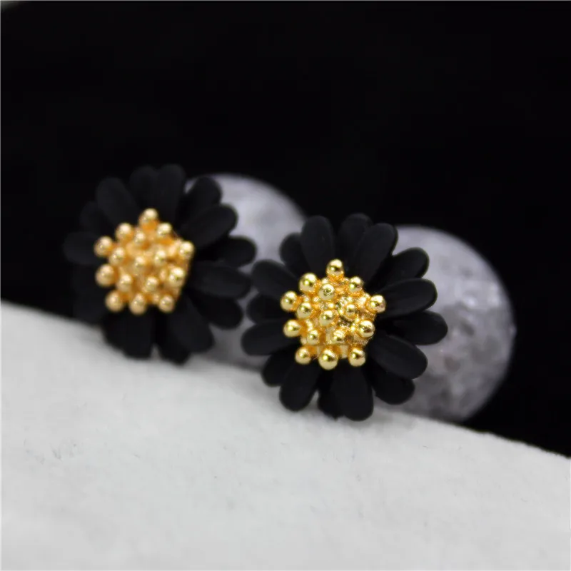 2019 new summer style fashion brand jewelry simple double pearl earrings for women elegant daisy flower  stud earrings