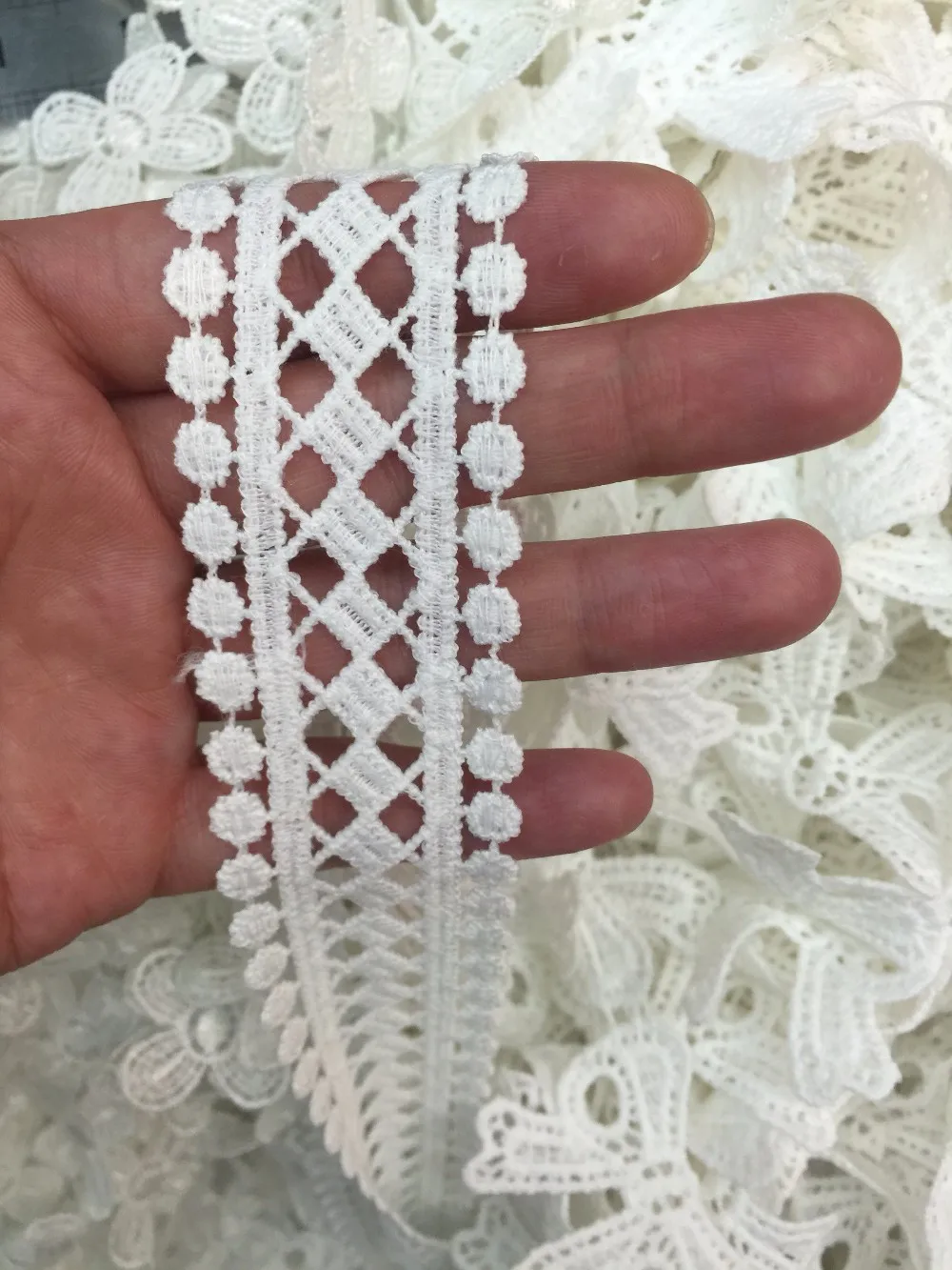 29yards  35mm Wide Venise milk silk  Lace Trims  For Garment Accessory DIY Craft Supply wholesale