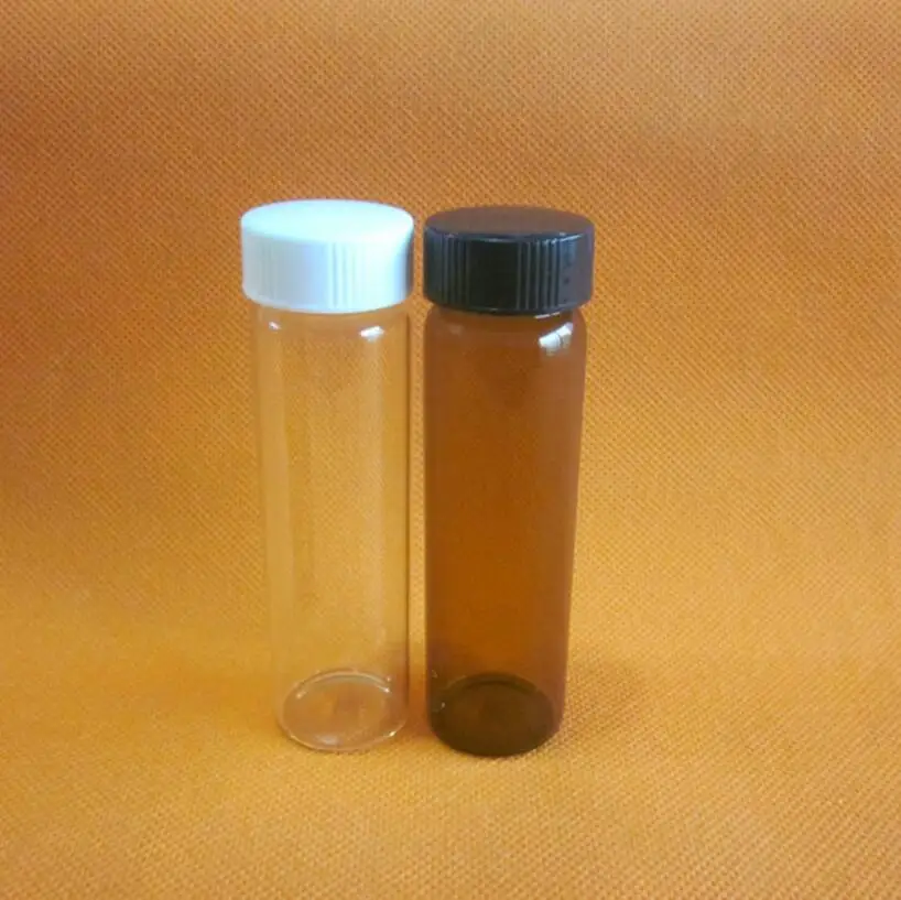 

Wholesale 30ml Amber Clear Screw Neck Glass Bottle With Plastic Cap 30ml Glass Cosmetic Container