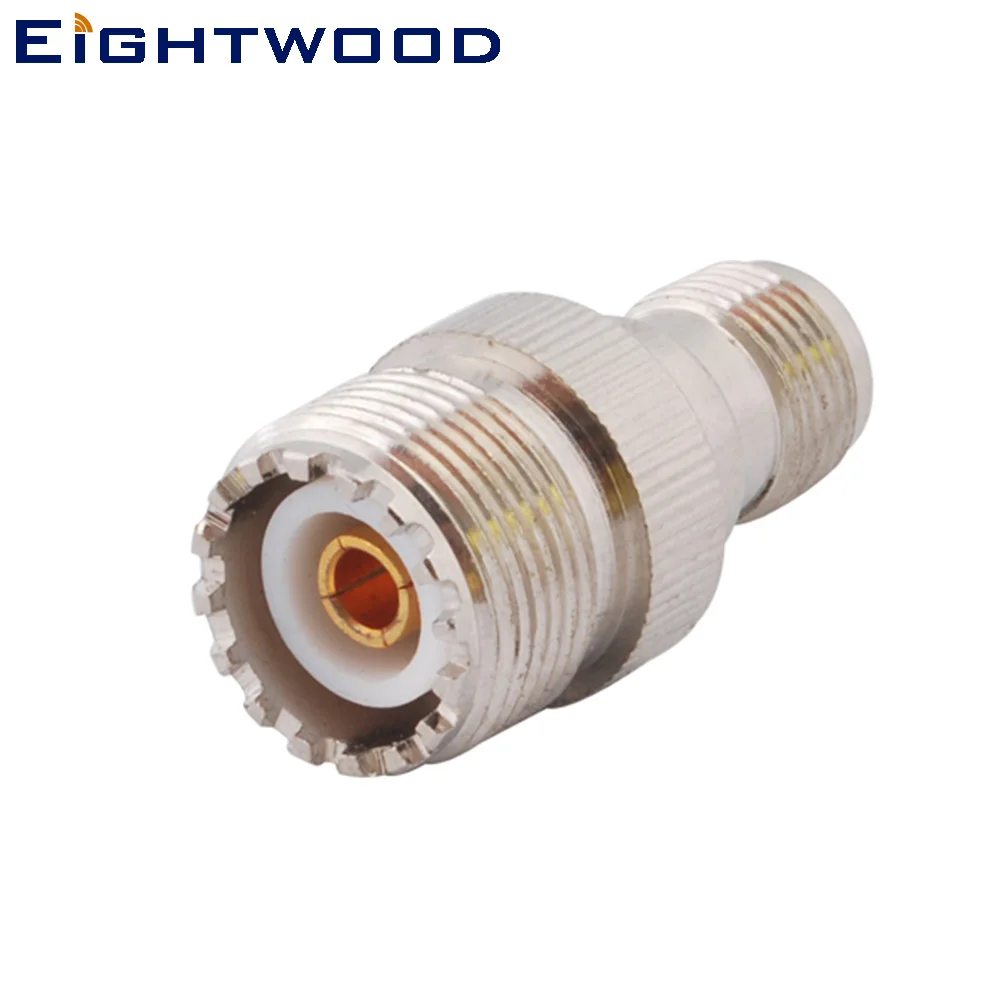 Eightwood TNC to UHF Car Radio Antenna Coaxial Adapter TNC Jack Female to UHF Jack Female Straight SO-239 SO239 Connector 5PCS