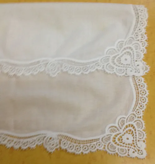 Set of 12 Fashion Cotton Handkerchiefs 12-inch Wedding Handkerchief Sweeet Heart Hankie Vintage Lace Hanky for bride/Ladies