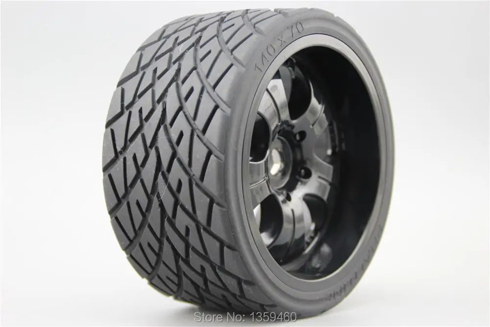 4pcs RC 1/8 Monster Truck On Road Wheels&Tire Set Tyre For HPI Traxxas 17mm Metal Hub 26411