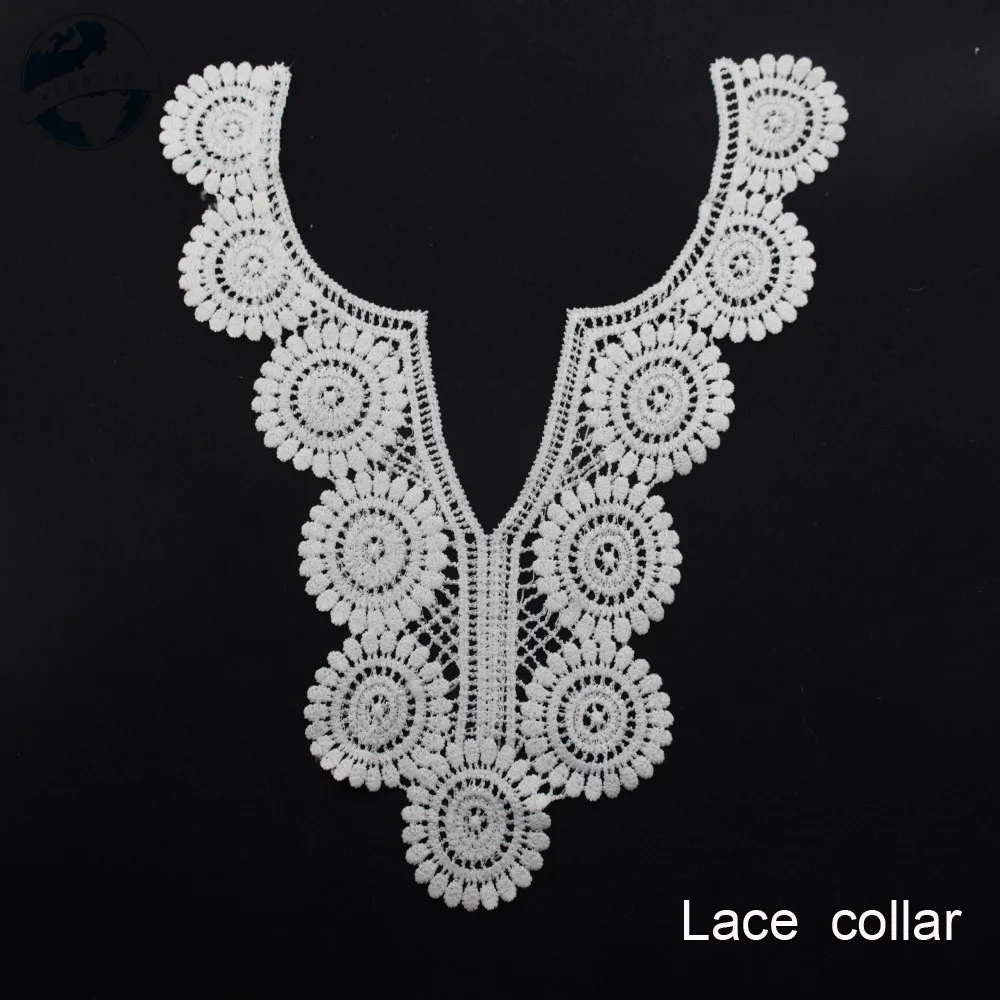 lace false collar  white embroidered fake lace collar trim diy women applique sewing supplies african guipure lace collars#3630