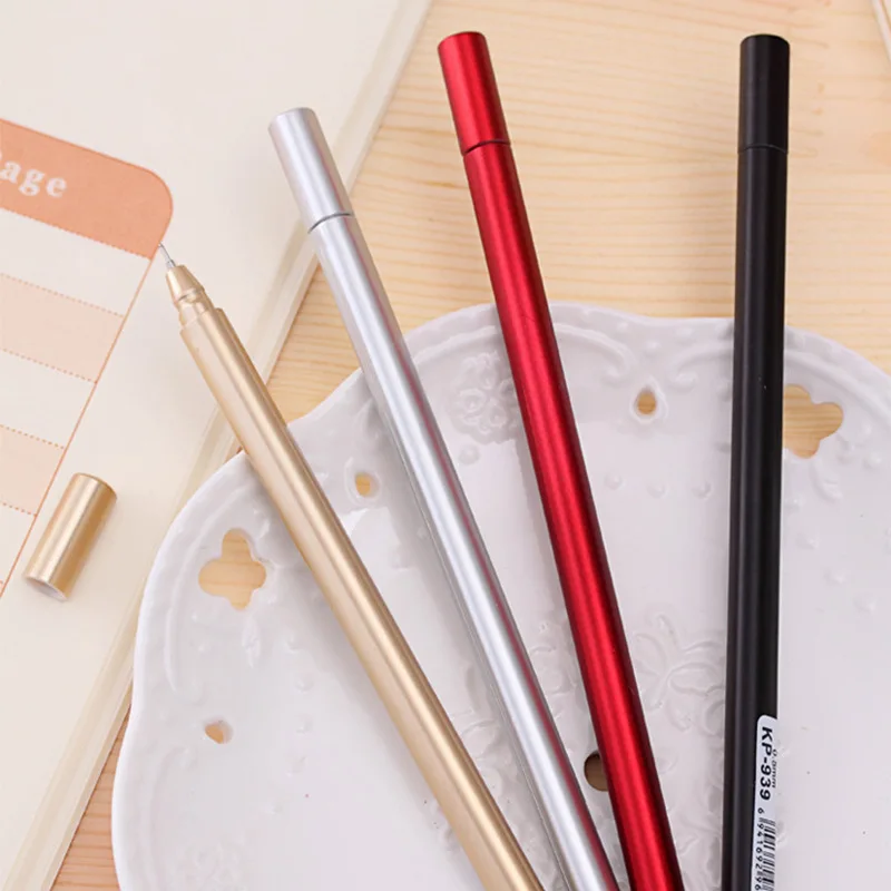1 Pcs Metal-like Texture Feel Neutral Pen Creative Pen Student\'s Black Signature Pen Korean Stationery and Office Supplies
