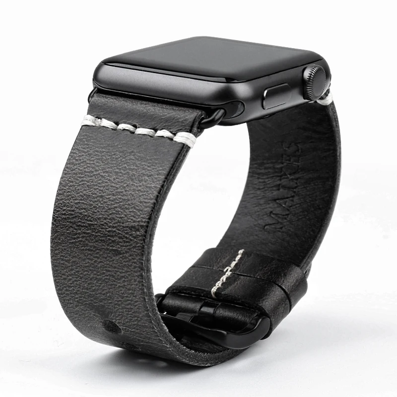 MAIKES Special Cow Leather Watch Strap For Apple Watch Band 45mm 41mm 44mm 40mm Series 9 8 7 6 SE 5 4 iWatch Watchband