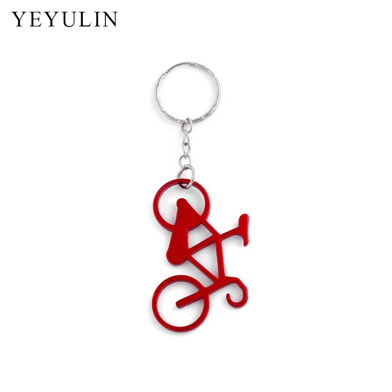 New Mixed Random Color Alloy Sunny Bicycle Keychain Souvenir Gift For Men Women Lovely Handbag Keyring Jewelry 10pcs