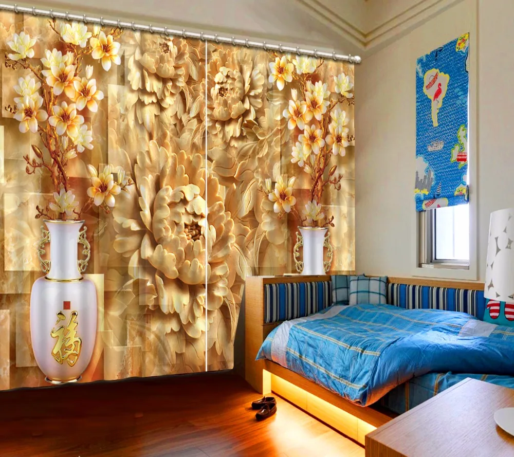 

Fashion Customized Magnolia flower curtains Modern Luxury 3D Curtains Drapes For Bed room Living room Office Hotel Cortinas