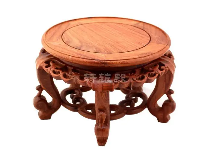 Wholesale Red rosewood carvings Flower / Begonia flower several round table / tank / vase bonsai wood base