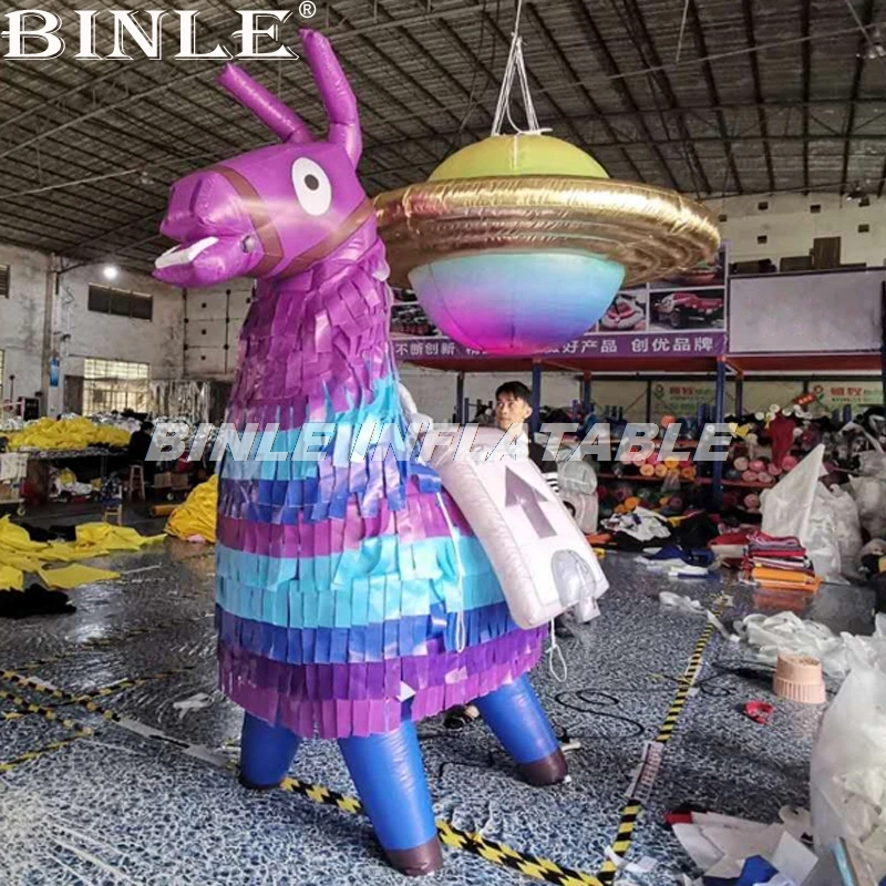 Customized new designed 3mH purple giant inflatable Lama animal cartoon for advertising