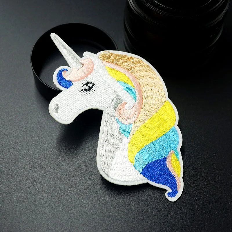 Unicorn Size: 6.5x11.4cmDIY Embroidered Iron On Patches for Clothing Clothes Stickers Sew On Badges Patch