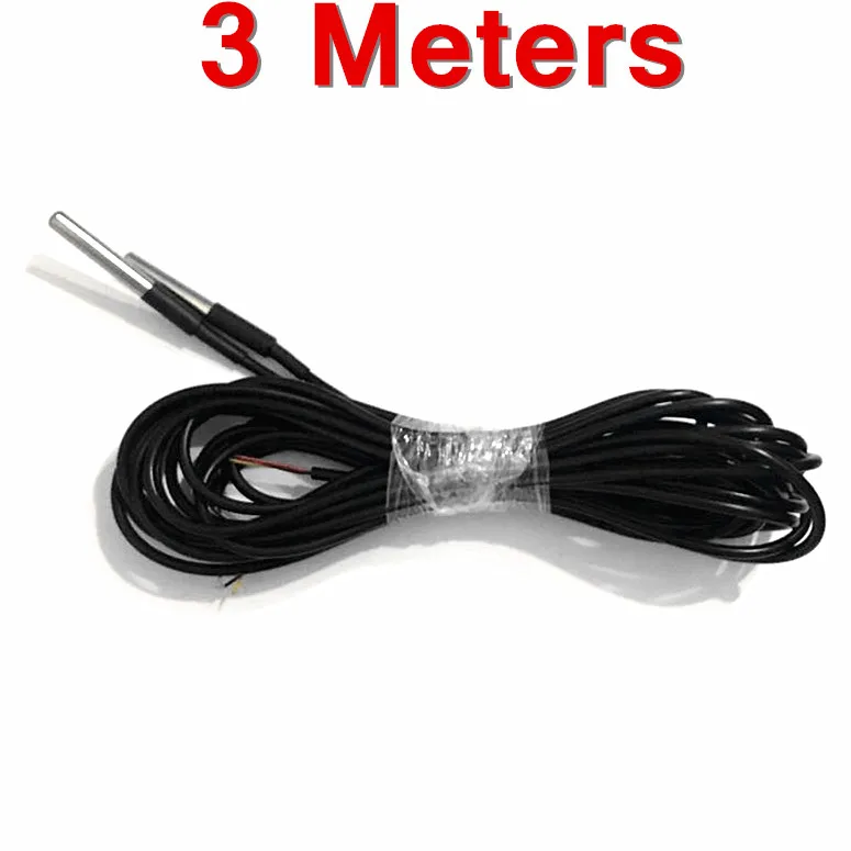 10PCS Waterproof 18B20 temperature probe temperature sensor Stainless steel package 1 meter/2meter/3meters wire DS18B20