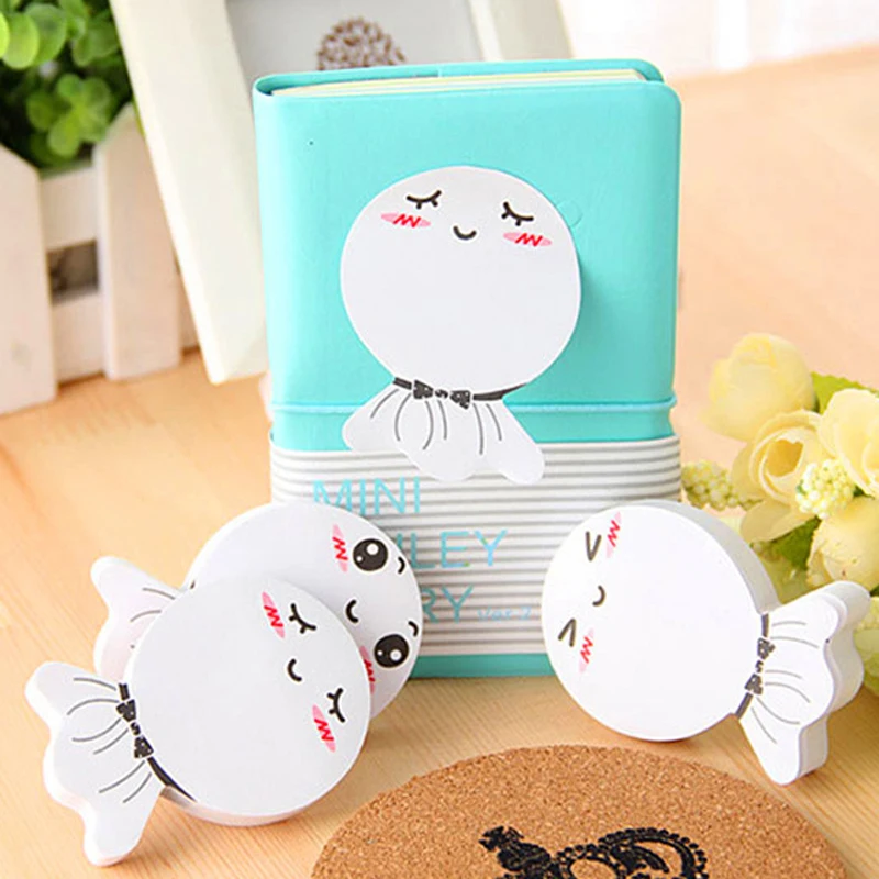 3/pcs Cute Sunny Doll N Times Sticky Notes Memo Pad Paper Sticker Gift Cartoon message Wall stickers Fridge Magnets