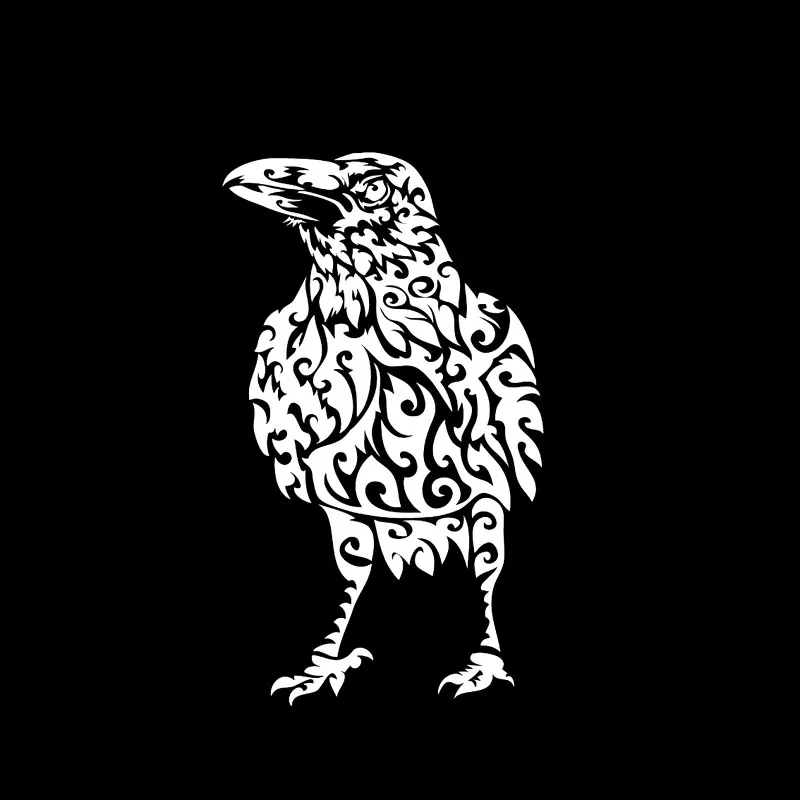 YJZT 11.5CM*20CM Personality Raven Bird Vinyl Decal Car Sticker Black/Silver Accessories C11-1055